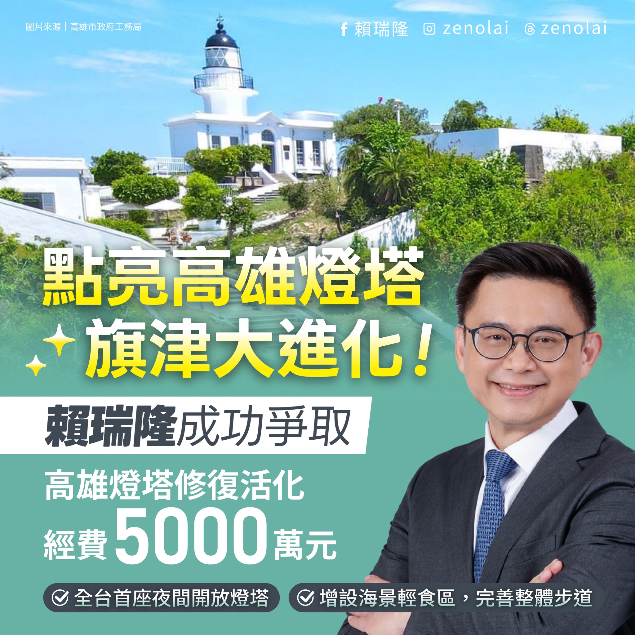 成功爭取高雄燈塔修復二期工程經費